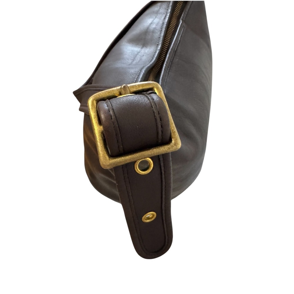 Vintage Coach Duffel Sac Bucket Bag Dark Brown Leather Brass 9085 Large Hobo - Picture 12 of 16